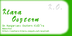 klara osztern business card